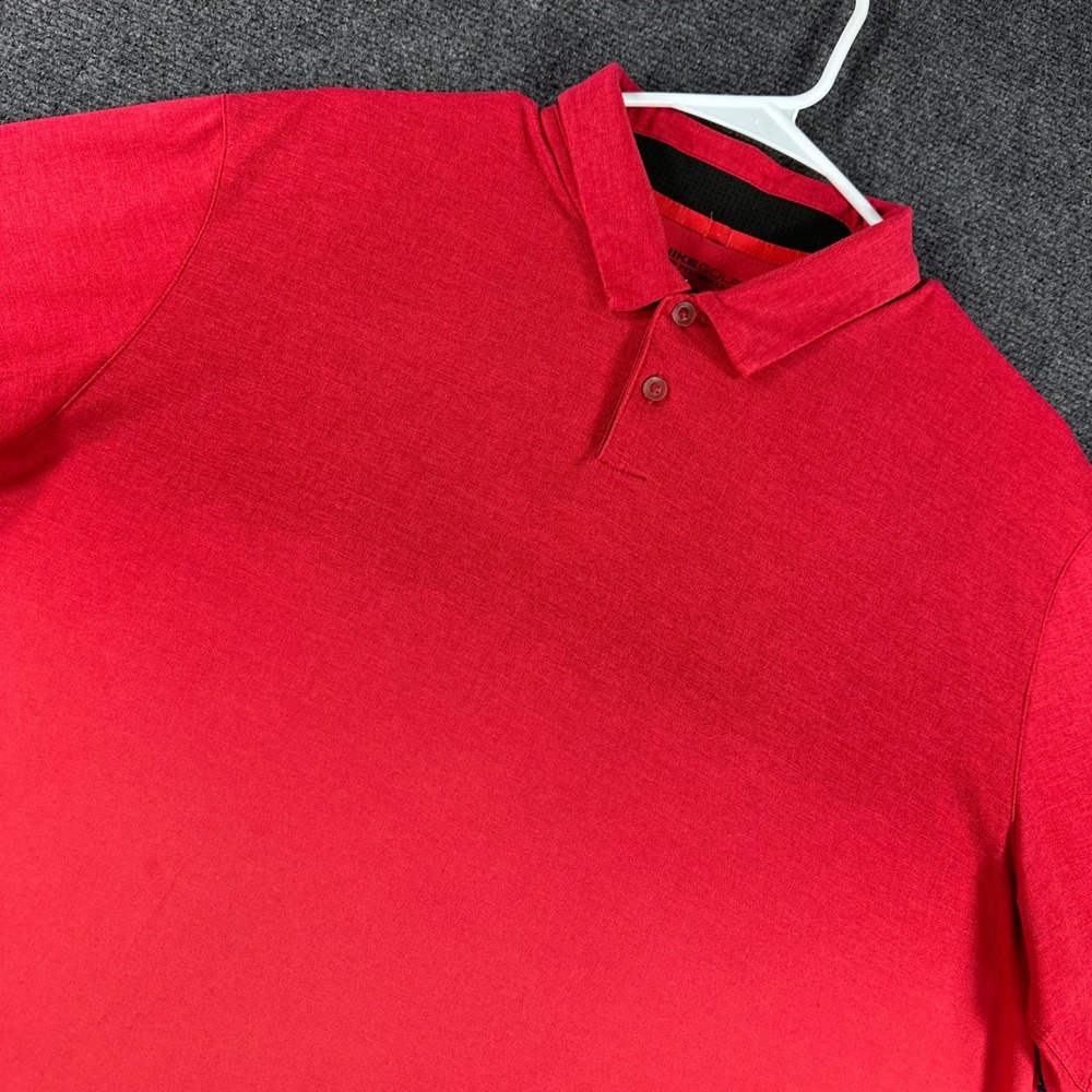 Nike Golf Polo Shirt Mens‎ M Medium Red Dri Fit Tour Performance Short Sleeve